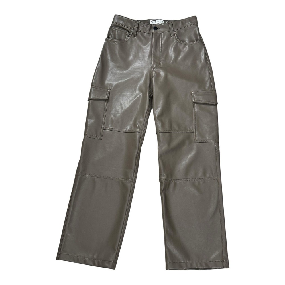Abercrombie & Fitch Size 28 Curve Love Vegan Leather Cargo 90s Relaxed Pan